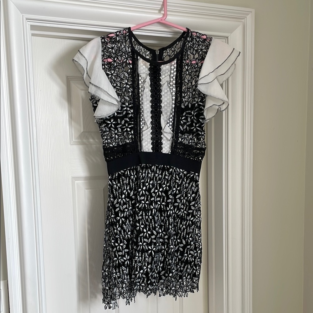 Elegant Black and White Dress